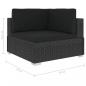 Preview: 6-tlg. Garten-Lounge-Set mit Kissen Poly Rattan Schwarz