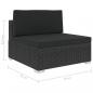 Preview: 6-tlg. Garten-Lounge-Set mit Kissen Poly Rattan Schwarz