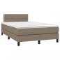 Preview: Boxspringbett mit Matratze & LED Taupe 120x190 cm Stoff