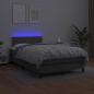 Preview: Boxspringbett mit Matratze & LED Grau 120x190 cm Kunstleder