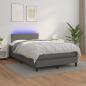 Preview: Boxspringbett mit Matratze & LED Grau 120x190 cm Kunstleder