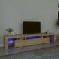 Preview: ARDEBO.de - TV-Schrank mit LED-Leuchten Sonoma-Eiche 215x36,5x40 cm