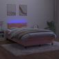 Preview: Boxspringbett mit Matratze & LED Rosa 120x190 cm Samt