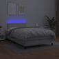 Preview: Boxspringbett mit Matratze & LED Weiß 120x190 cm Kunstleder