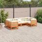 Preview: 6-tlg. Garten-Sofagarnitur Wachsbraun Massivholz Kiefer