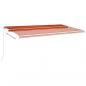 Preview: Automatische Markise mit LED Windsensor 600x350 cm Orange/Braun