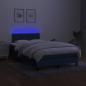 Preview: Boxspringbett mit Matratze & LED Blau 120x190 cm Stoff