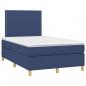 Preview: Boxspringbett mit Matratze Blau 120x190 cm Stoff