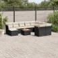 Preview: ARDEBO.de - 11-tlg. Garten-Sofagarnitur mit Kissen Schwarz Poly Rattan