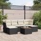 Preview: ARDEBO.de - 7-tlg. Garten-Sofagarnitur mit Kissen Schwarz Poly Rattan