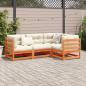 Preview: 4-tlg. Garten-Sofagarnitur Wachsbraun Massivholz Kiefer