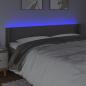 Preview: LED Kopfteil Grau 183x16x78/88 cm Kunstleder