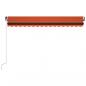 Preview: Markise Manuell Einziehbar mit LED 400x350 cm Orange & Braun