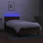 Preview: Boxspringbett mit Matratze & LED Dunkelbraun 80x200 cm Stoff