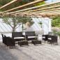 Preview: ARDEBO.de - 8-tlg. Garten-Lounge-Set mit Auflagen Poly Rattan Schwarz