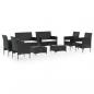 Preview: 8-tlg. Garten-Lounge-Set mit Auflagen Poly Rattan Schwarz