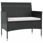 Preview: 8-tlg. Garten-Lounge-Set mit Auflagen Poly Rattan Schwarz