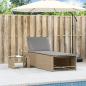 Preview: Sonnenliegen 2 Stk. mit Tisch Beige Poly Rattan