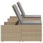 Preview: Sonnenliegen 2 Stk. mit Tisch Beige Poly Rattan