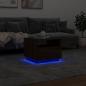 Preview: Couchtisch mit LED-Leuchten Braun Eichen-Optik 50x49x40 cm