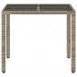 Preview: Gartentisch mit Glasplatte Grau 90x90x75 cm Poly Rattan