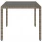 Preview: Gartentisch mit Glasplatte Grau 150x90x75 cm Poly Rattan