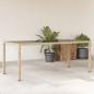 Preview: ARDEBO.de - Gartentisch mit Glasplatte Beige 190x90x75 cm Poly Rattan