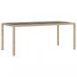 Preview: Gartentisch mit Glasplatte Beige 190x90x75 cm Poly Rattan