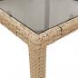 Preview: Gartentisch mit Glasplatte Beige 190x90x75 cm Poly Rattan