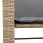 Preview: Gartensofa 2-Sitzer mit Tisch und Hockern Beige Poly Rattan