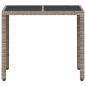 Preview: Gartentisch mit Glasplatte Hellgrau 90x90x75 cm Poly Rattan