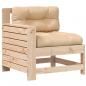 Preview: Gartensofa mit Armlehne und Kissen Massivholz Kiefer