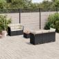 Preview: ARDEBO.de - 6-tlg. Garten-Sofagarnitur mit Kissen Schwarz Poly Rattan