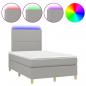 Preview: Boxspringbett mit Matratze & LED Hellgrau 120x190 cm Stoff