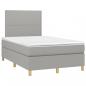 Preview: Boxspringbett mit Matratze & LED Hellgrau 120x190 cm Stoff