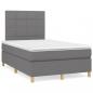 Preview: ARDEBO.de - Boxspringbett mit Matratze & LED Dunkelgrau 120x190 cm Stoff