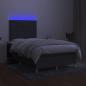 Preview: Boxspringbett mit Matratze & LED Dunkelgrau 120x190 cm Stoff