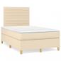 Preview: ARDEBO.de - Boxspringbett mit Matratze & LED Creme 120x190 cm Stoff