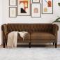 Preview: ARDEBO.de - Chesterfield-Sofa 2-Sitzer Braun Stoff