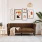 Preview: Chesterfield-Sofa 2-Sitzer Braun Stoff