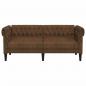 Preview: Chesterfield-Sofa 2-Sitzer Braun Stoff