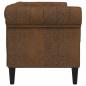 Preview: Chesterfield-Sofa 2-Sitzer Braun Stoff