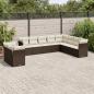 Preview: ARDEBO.de - 10-tlg. Garten-Sofagarnitur mit Kissen Braun Poly Rattan