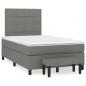 Preview: ARDEBO.de - Boxspringbett mit Matratze Dunkelgrau 120x190 cm Stoff