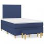 Preview: ARDEBO.de - Boxspringbett mit Matratze Blau 120x190 cm Stoff