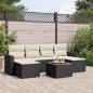 Preview: ARDEBO.de - 7-tlg. Garten-Sofagarnitur mit Kissen Schwarz Poly Rattan