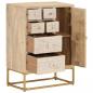 Preview: Sideboard 55x30x76 cm Massivholz Mango und Eisen