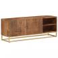 Preview: ARDEBO.de - TV-Schrank 110x30x40 cm Massivholz Mango und Eisen