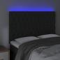 Preview: LED Kopfteil Schwarz 160x7x118/128 cm Samt