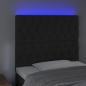 Preview: LED Kopfteil Schwarz 100x7x118/128 cm Samt